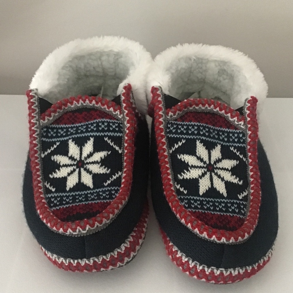 Nordic print unisex slipper booties nwot